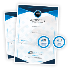 Course certificates PRI Academy